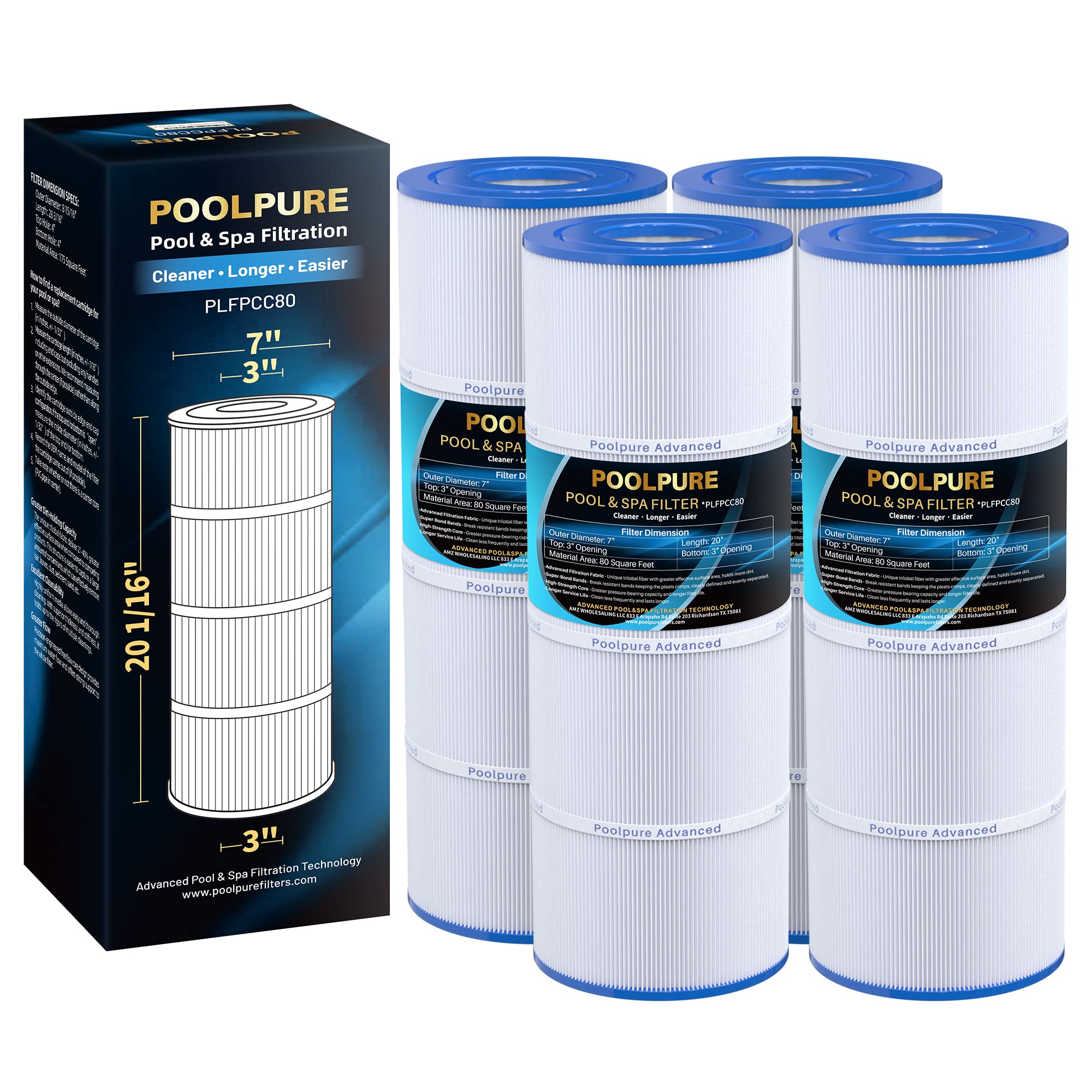 POOLPURE PLFPCC80 filter body for a compatible replacement