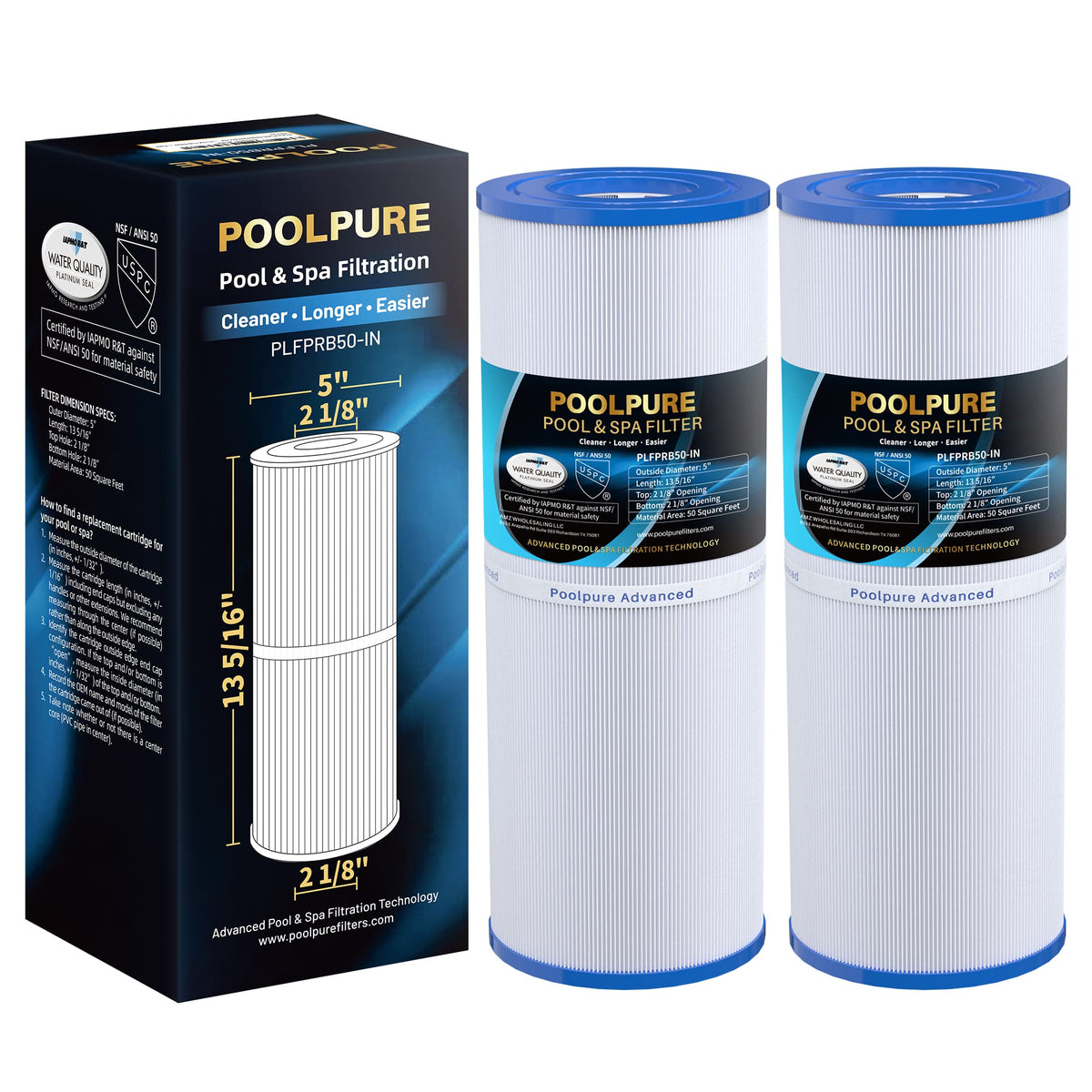 PoolPure PLFPRB50-IN filter assembly for easy spa maintenance.