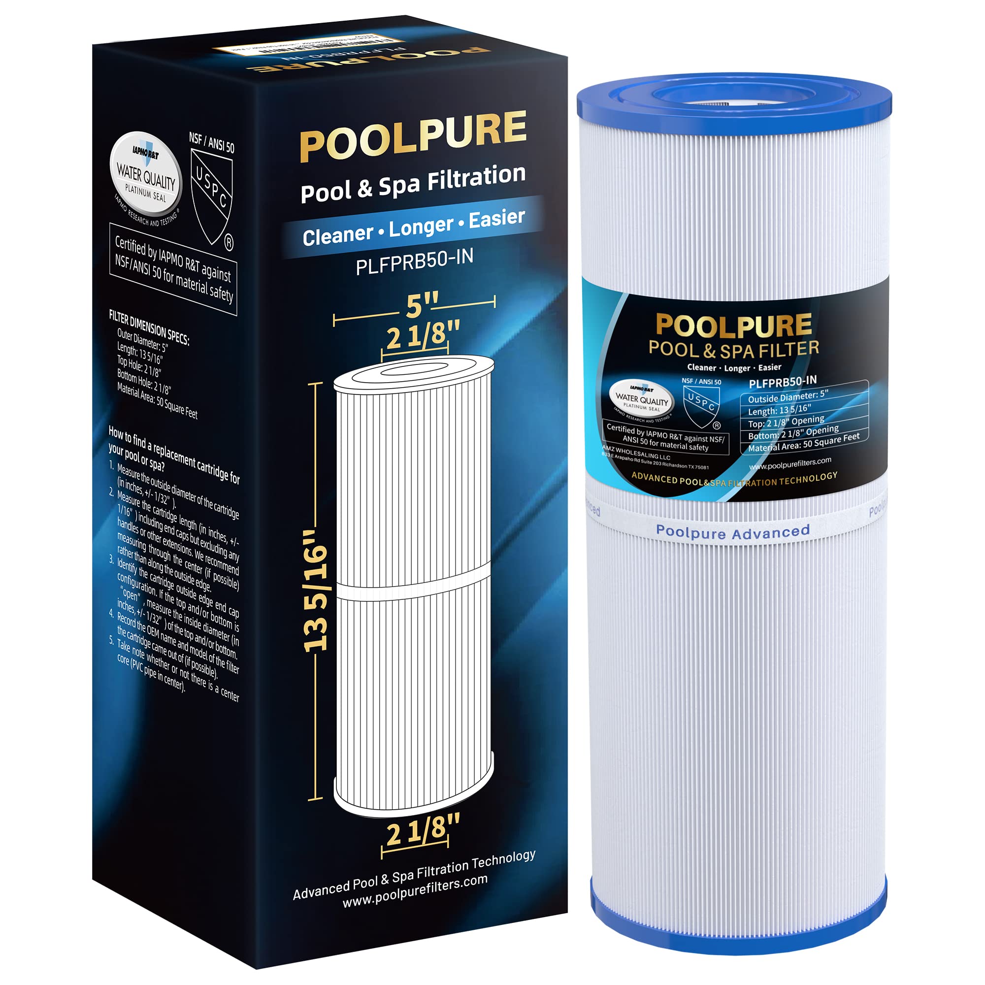 POOLPURE PLFPRB50-IN filter assembly improves spa maintenance and flow