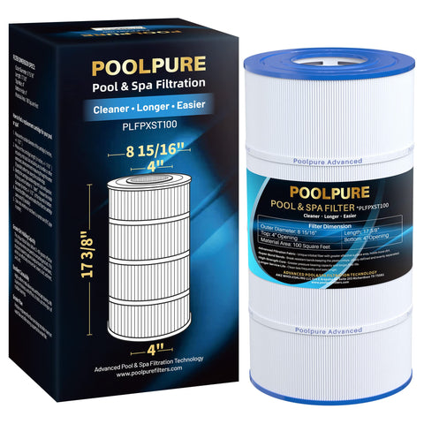 POOLPURE PLFPXST100 front view highlights a compact filter for clearer pool water.