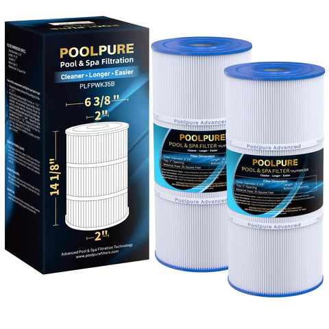 POOLPURE PWK35B spa filter exterior view shows durable housing for long-lasting filtration.