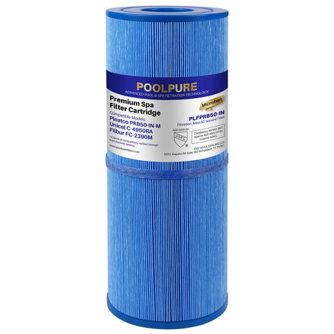 PoolPure replacement spa filter for Pleatco PRB50-IN-M captures fine debris for clear water