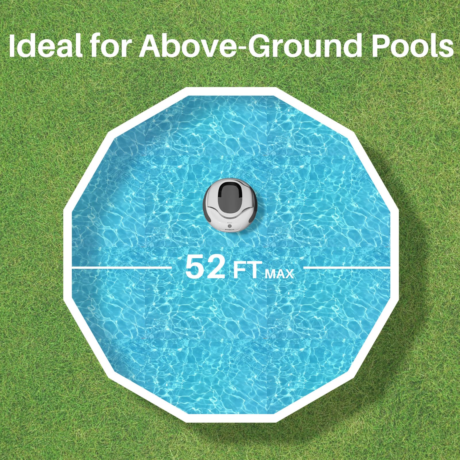 PoolPure self-parking dock showing automatic edge docking after cleaning