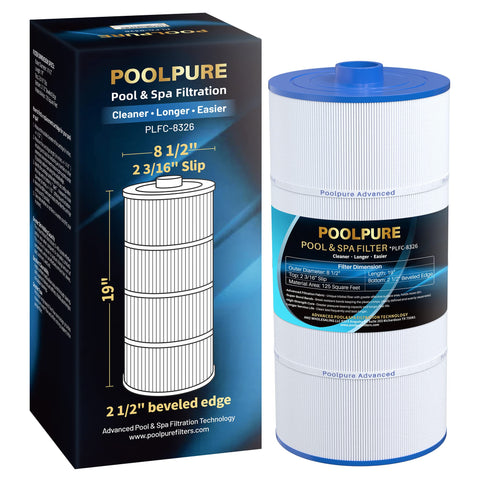POOLPURE spa filter with dirt-locking technology capturing debris for clear water.