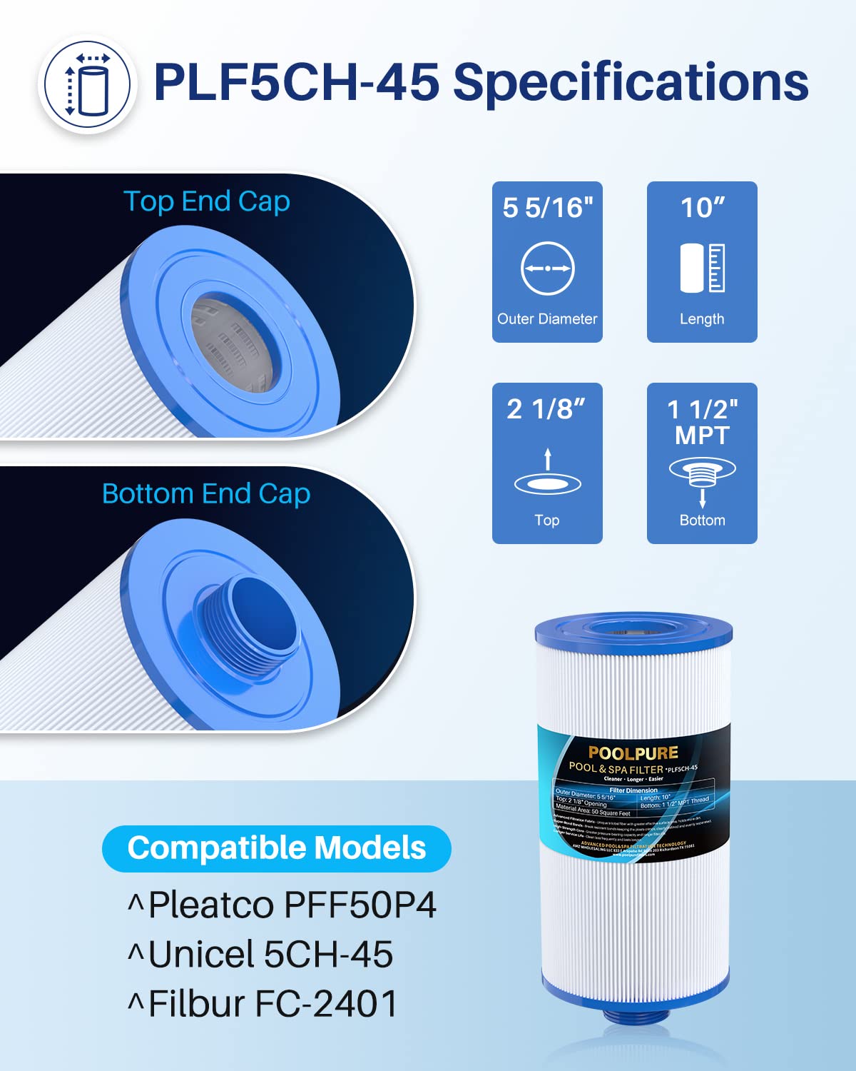 POOLPURE trilobal filtration fabric showcases durable media for easy maintenance.