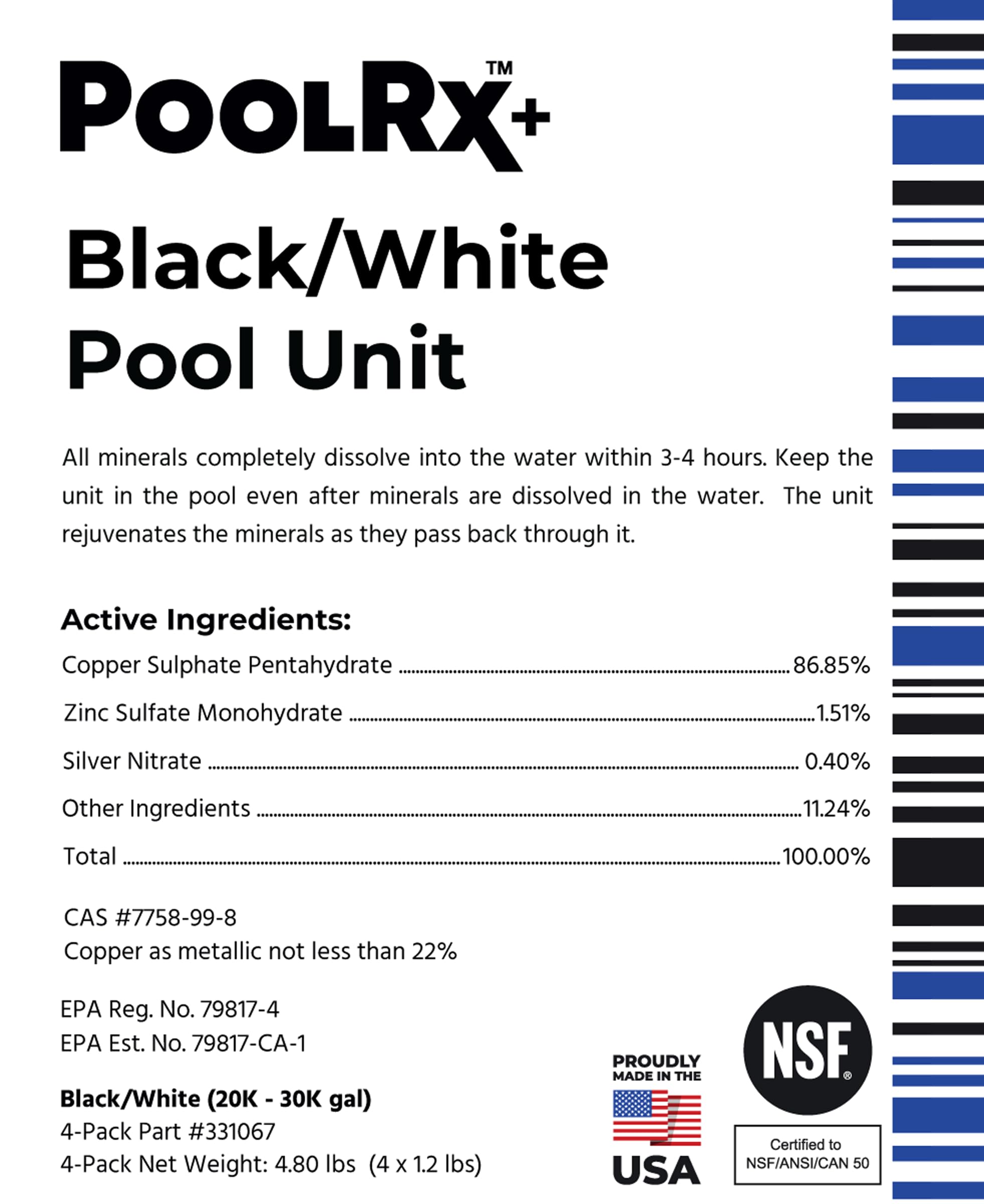 PoolRX Plus water balance support helps minimize chemical tweaks