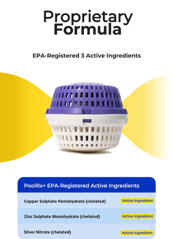 PoolRX+ spa Unit algae elimination supports crystal-clear water and smooth spa surfaces.
