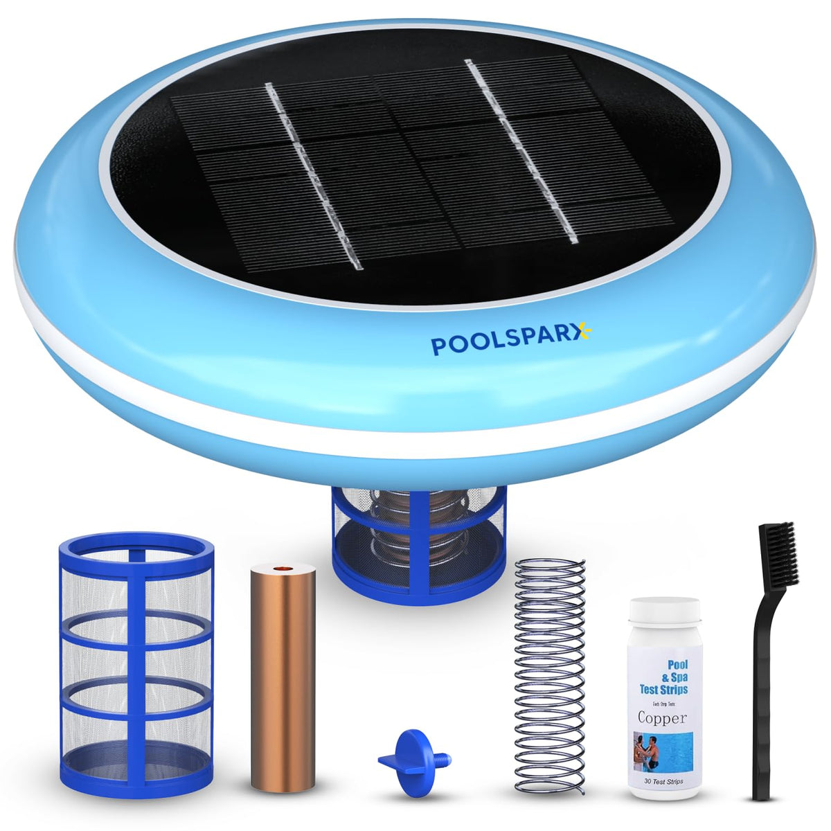 POOLSPARX solar ionizer unit demonstrates automatic water clarification