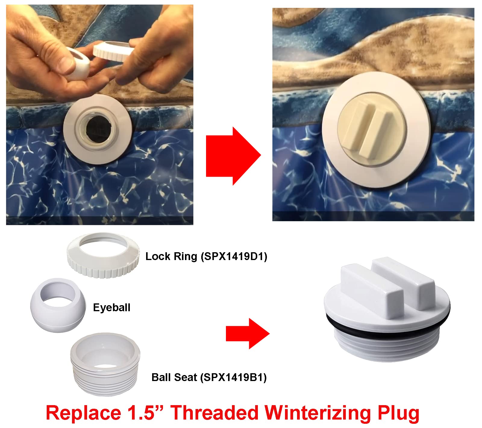 PoolSupplyTown adjustable 3/4-inch opening for balanced water return.
