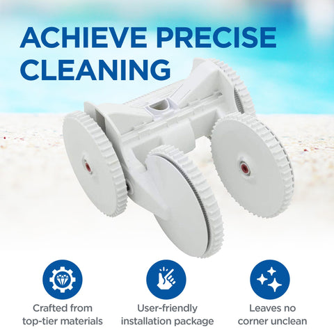Poolvergnuegen four-wheel suction system—improved coverage across pool floors and corners.