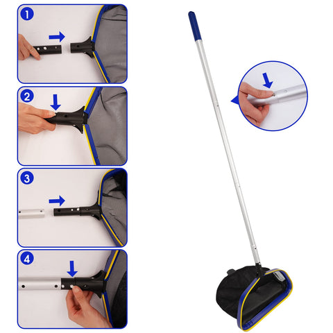 Poolvio 1.0mm aluminum pole offers durability across seasons.