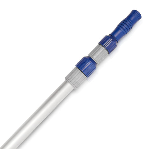 Poolvio 12ft telescopic pool pole extended for hard-to-reach skimmers
