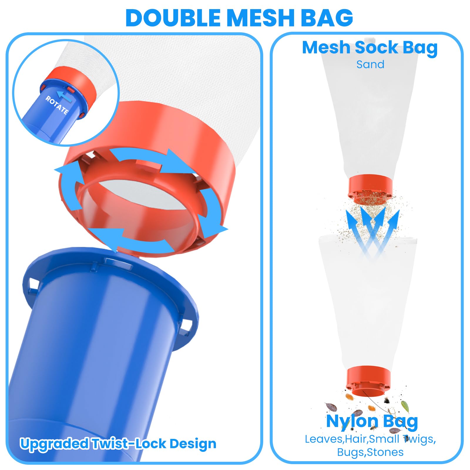 Poolvio 12-inch heavy-duty brush head cleans walls and corners.