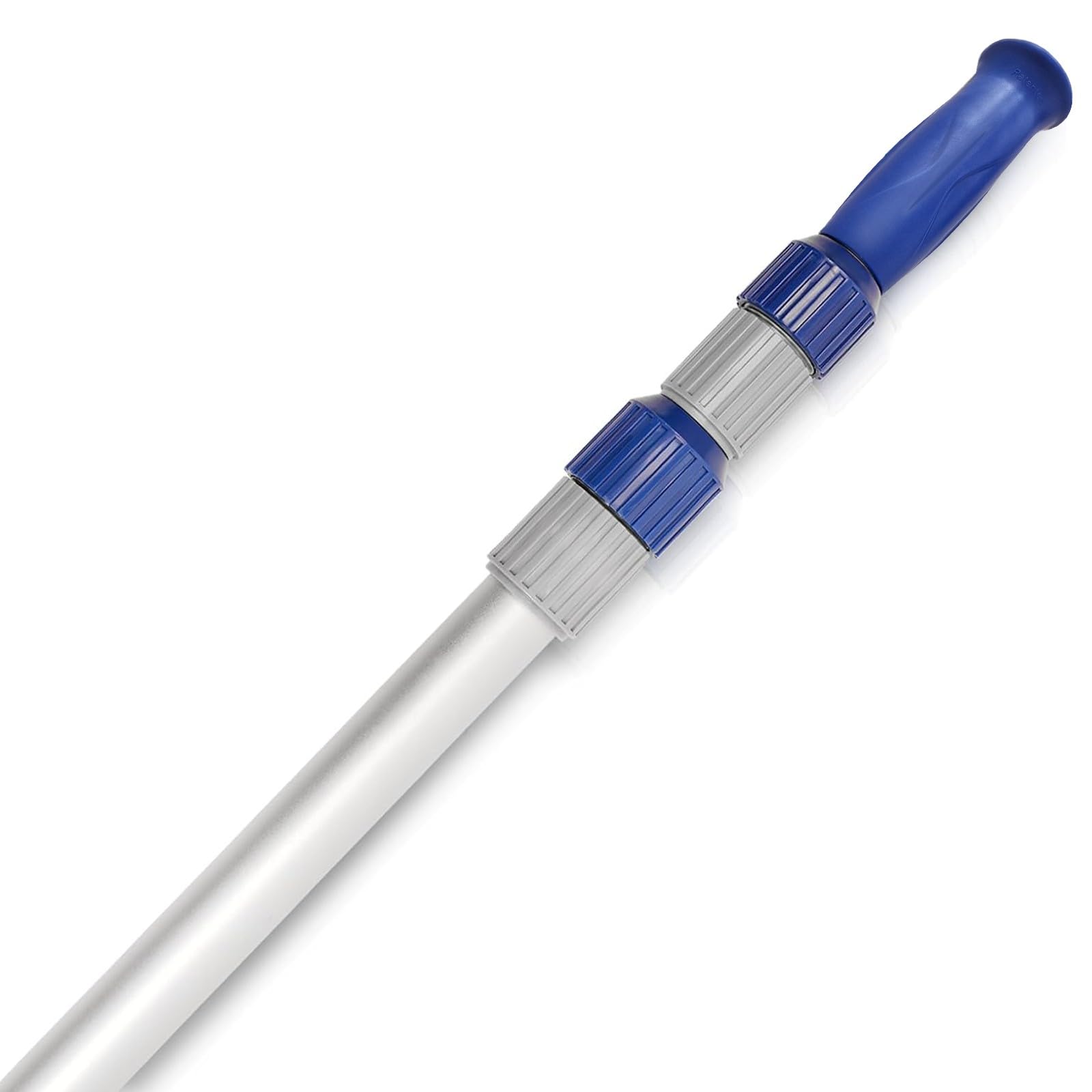 Poolvio 15ft extended pole for far reach and efficient cleaning.