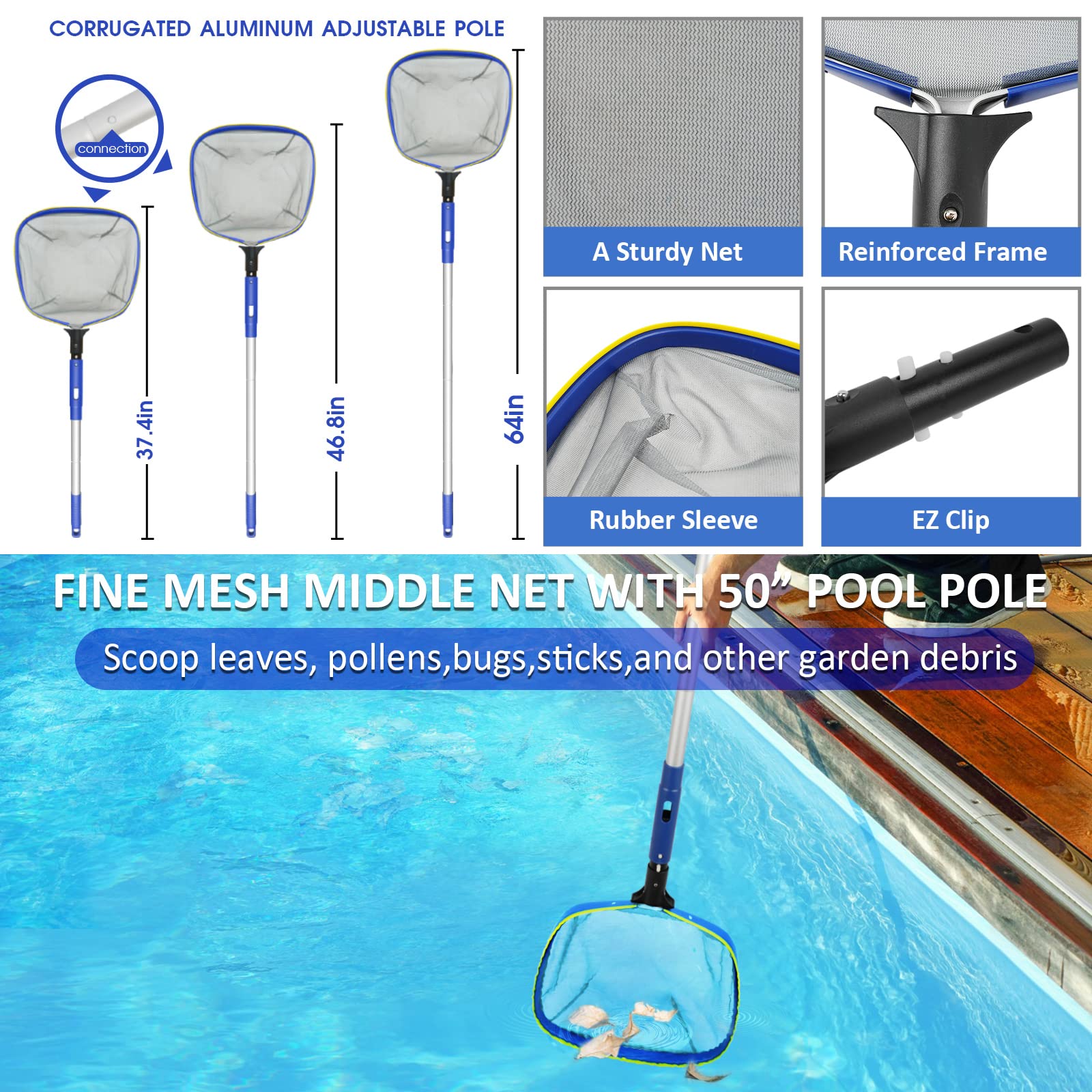 Poolvio above-ground pool cleaning kit in use