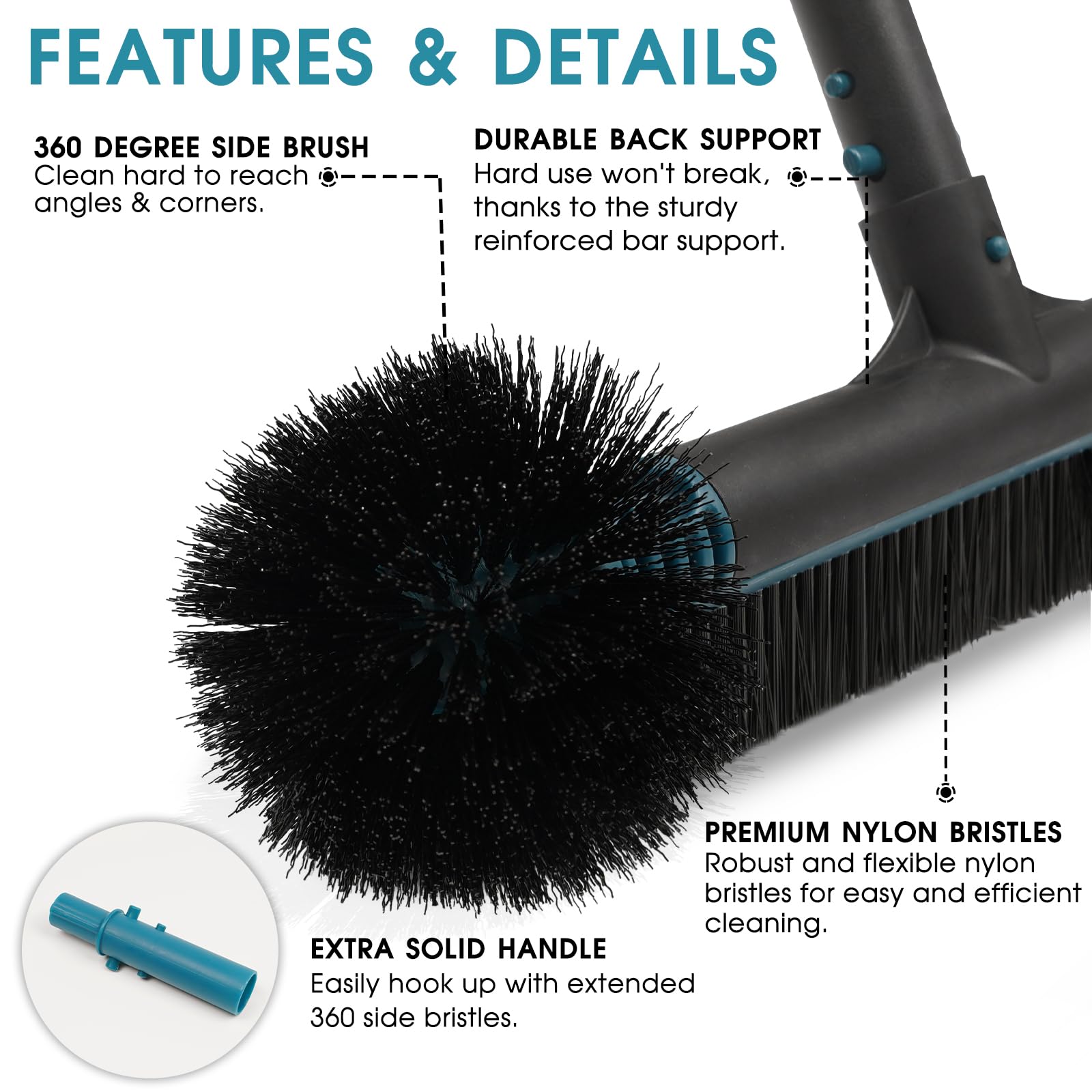 Poolvio aluminum and PP construction for durable, liner-safe cleaning.