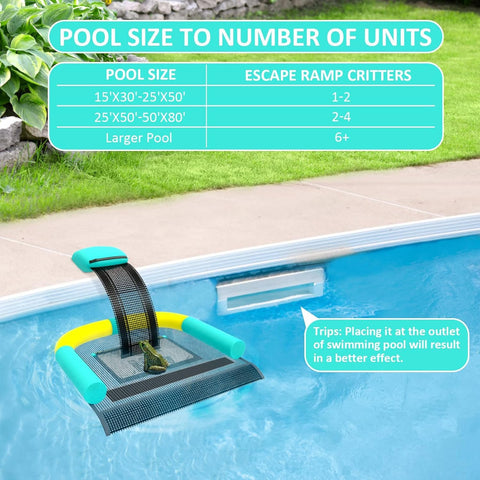 Poolvio Animal Saving Escape Ramp bright color for quick visibility near edge.