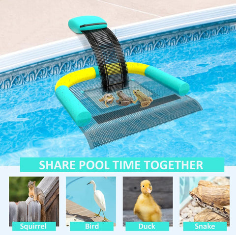 Poolvio Animal Saving Escape Ramp no inflation setup shown for quick installation.