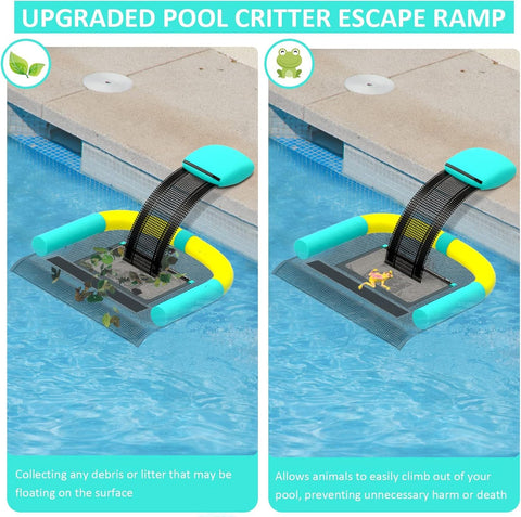 Poolvio Animal Saving Escape Ramp side view, easy access for frogs and small animals.