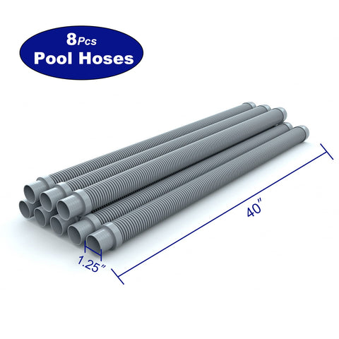 Poolvio durable spiral-wound grey hose with robust construction for long-lasting use.