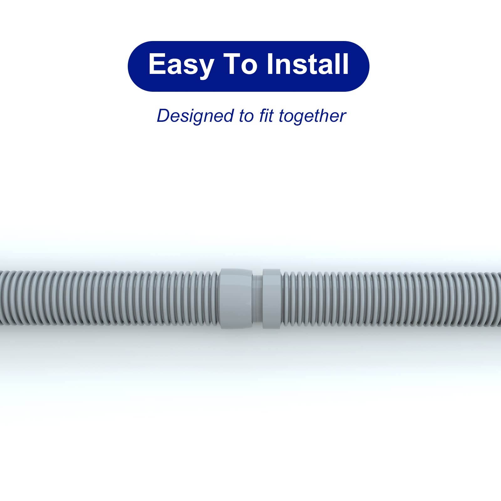 Poolvio end-to-end connectors support versatile hose configurations.
