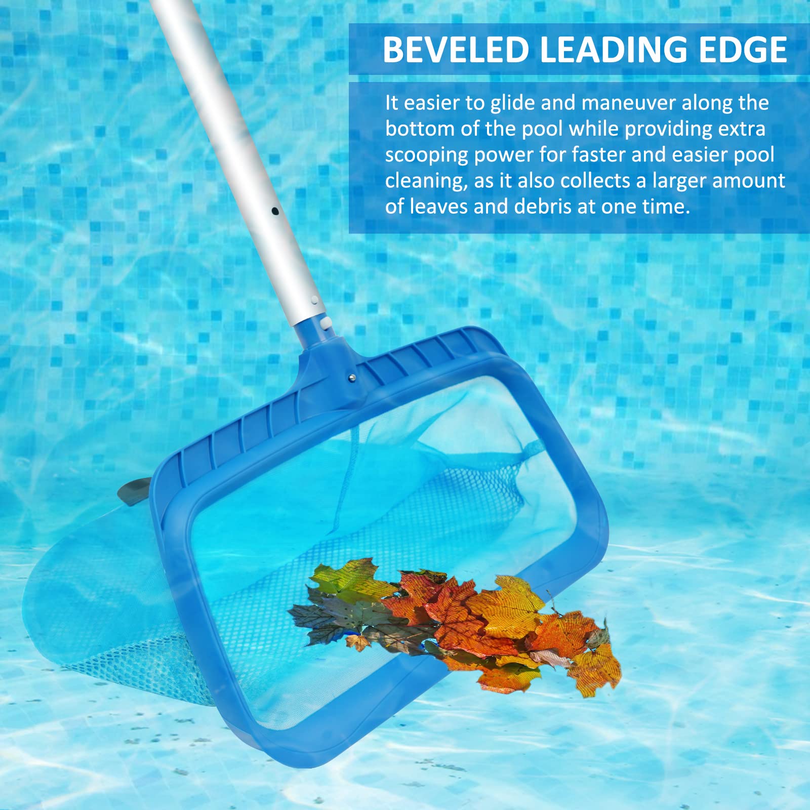 Poolvio ergonomic handle design reduces strain during cleaning.
