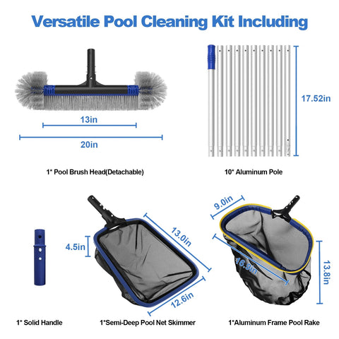 Poolvio semi-deep pool leaf net captures more debris in a single scoop.