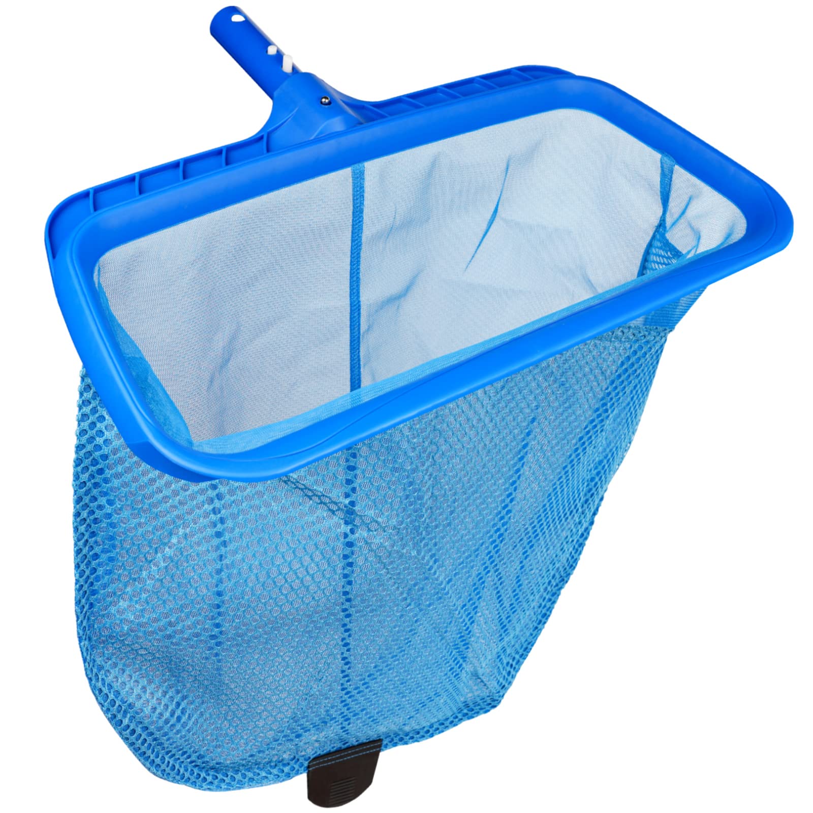 Poolvio skimmer net with deep bag cleans leaves efficiently.