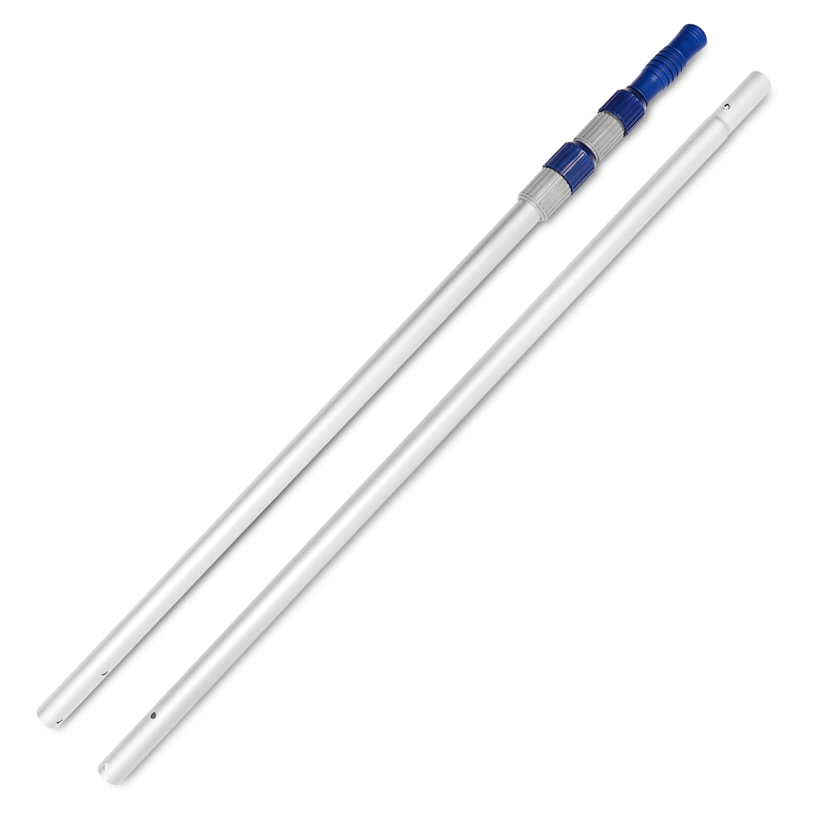 Poolvio two-piece aluminum pool pole ready for versatile tool attachment