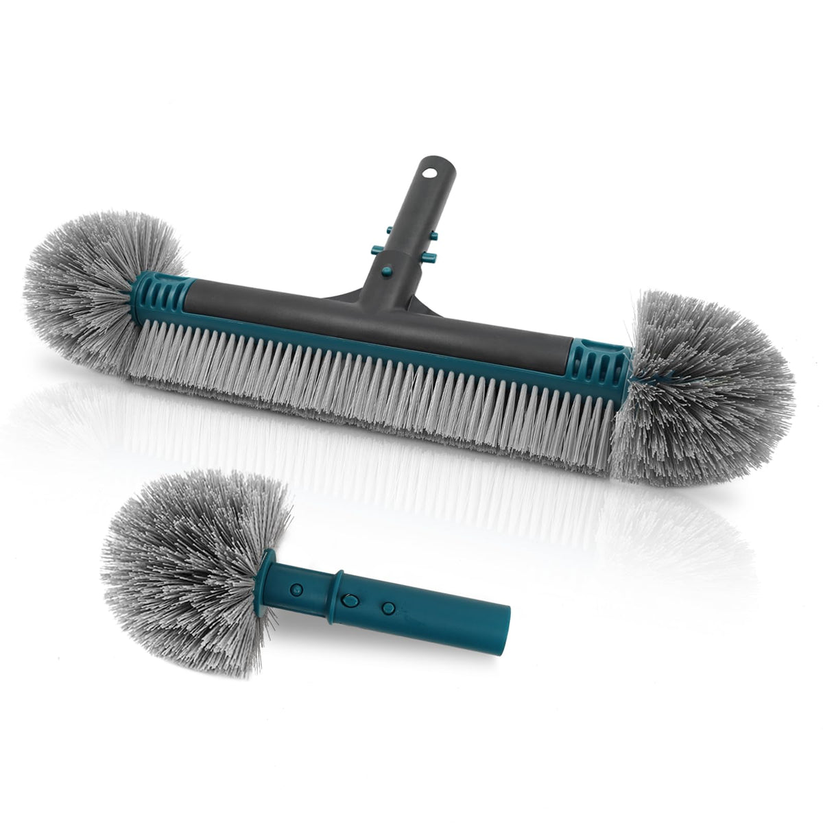 PoolWhale 20-inch brush head provides wide coverage for pool walls and floors.