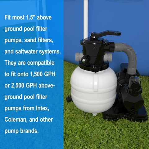 POOLWHALE above ground hose connected to pool fittings for easy setup