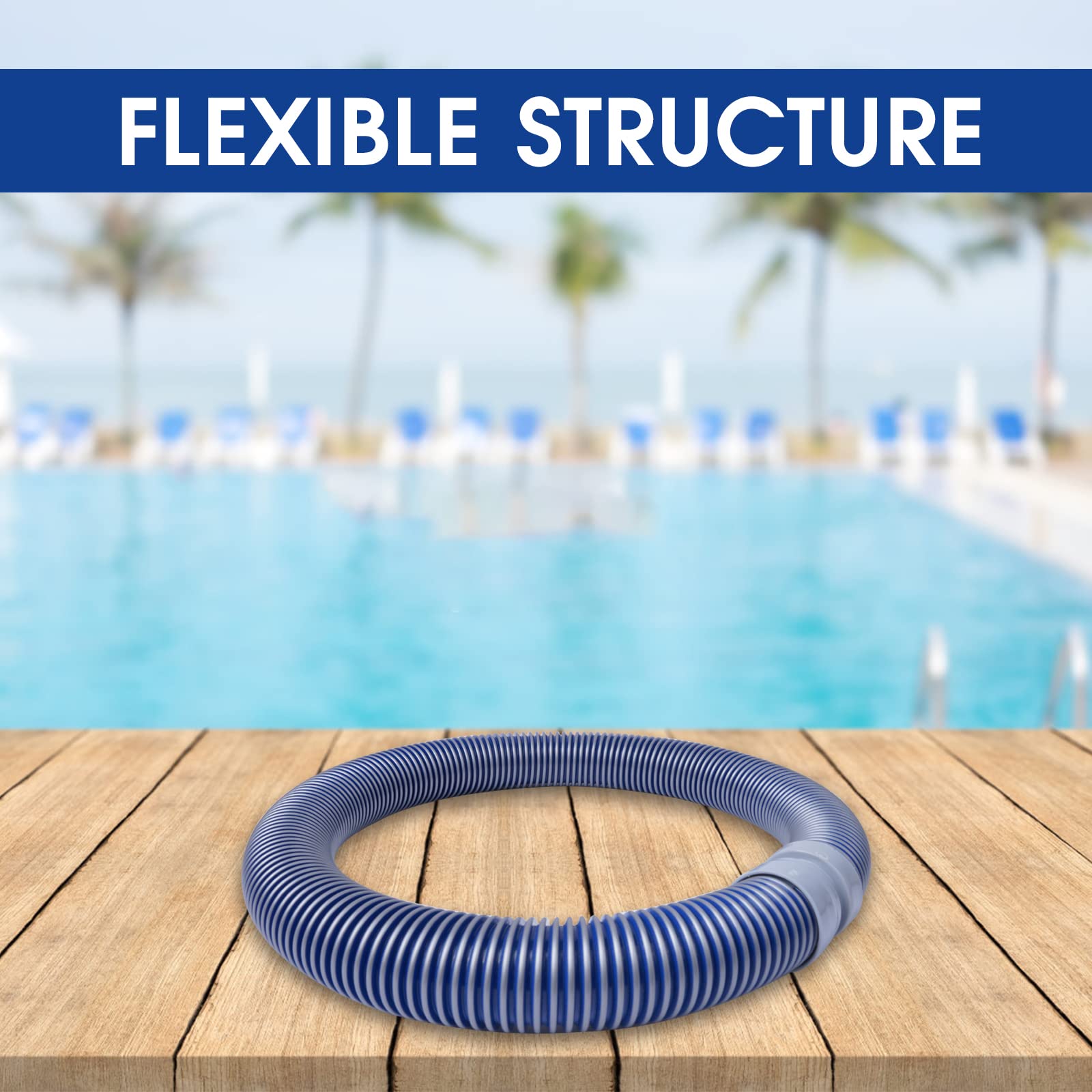 POOLWHALE durable and flexible pool hose designed for outdoor use