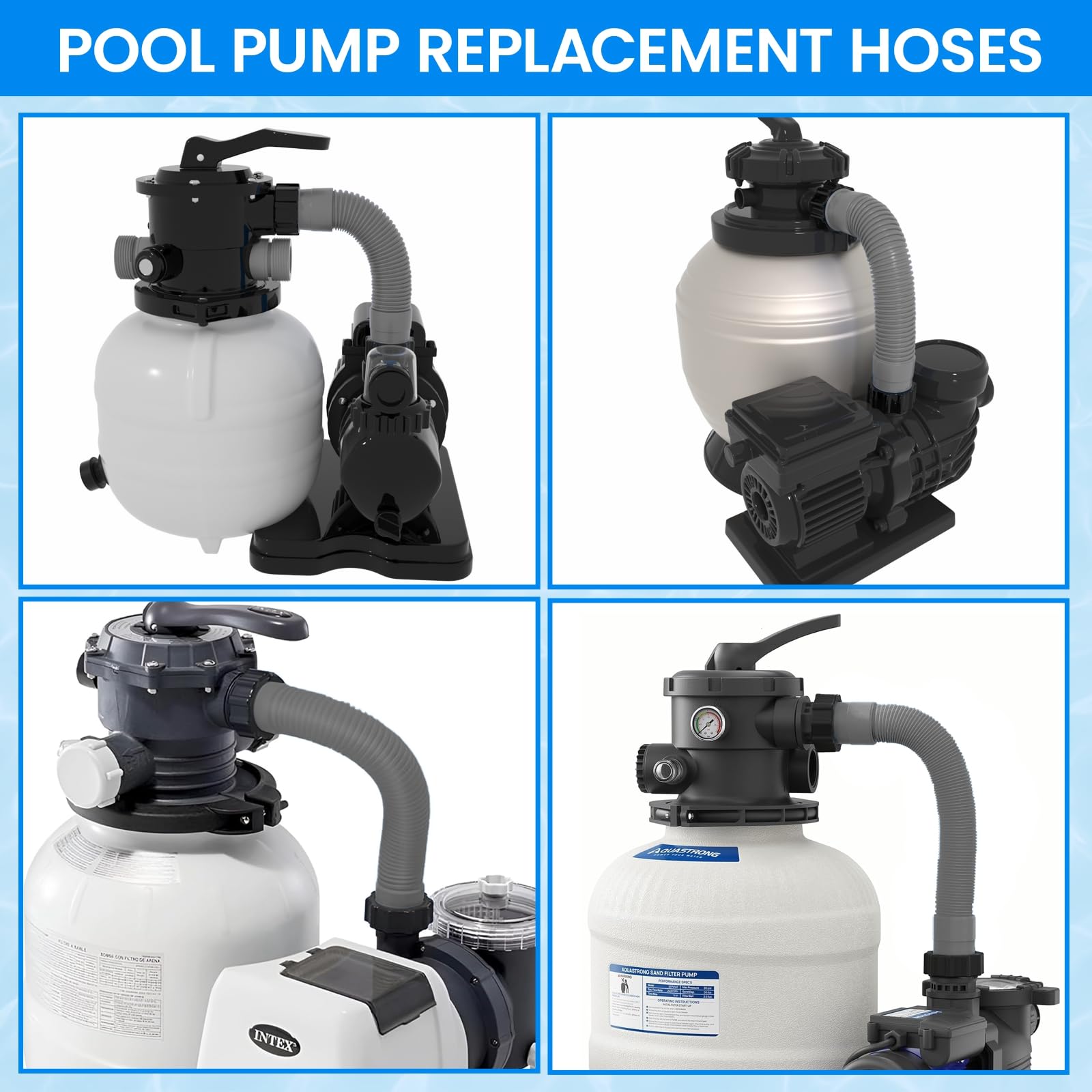 POOLWHALE grey hose simplifies replacement and maintenance tasks