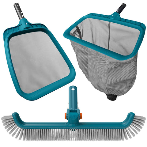 Poolwhale Economy leaf skimmer and ultra-fine net for quick debris removal.
