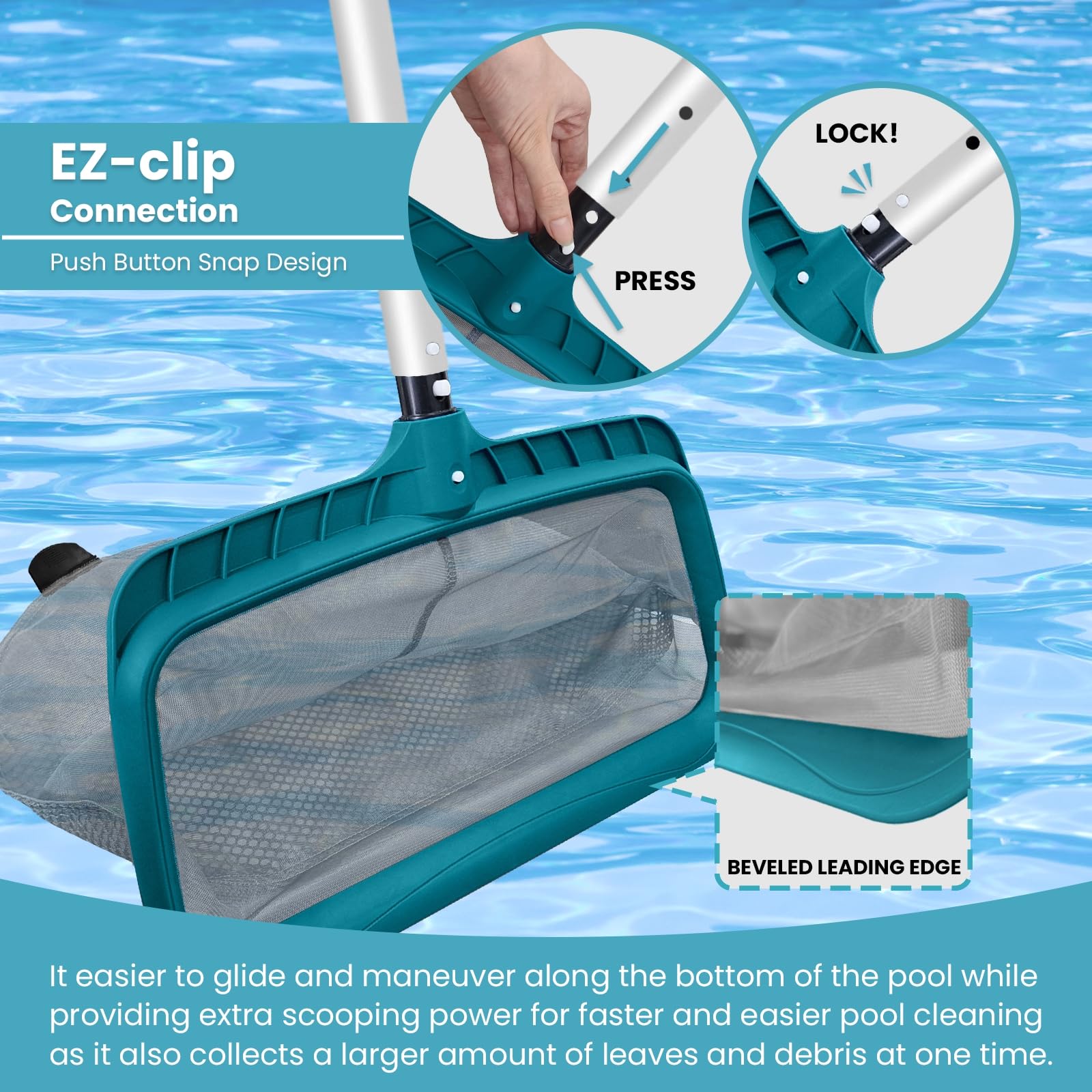 Poolwhale wall brush reaches vertical surfaces for thorough scrubbing.