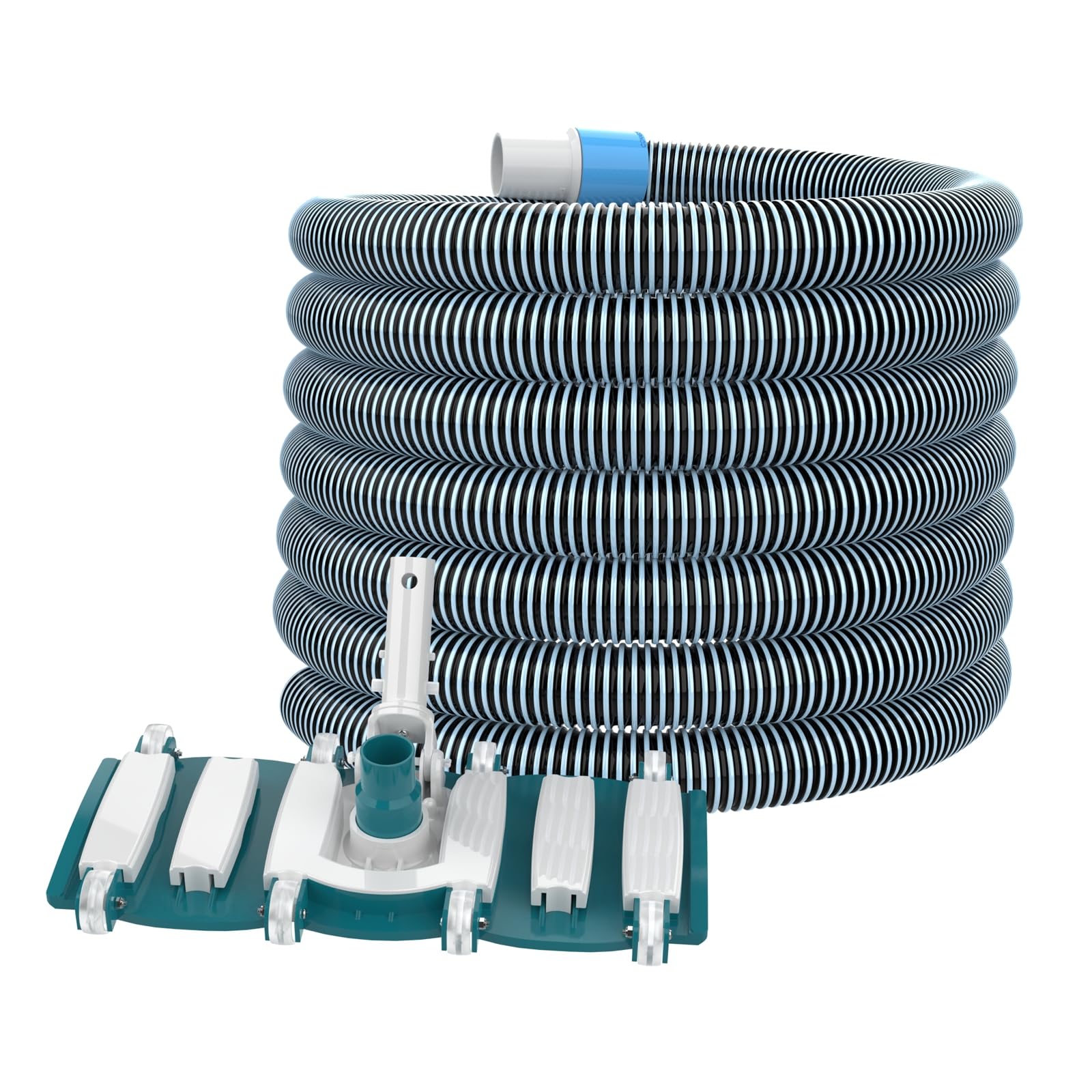 POOLWHALE 40ft hose offering flexible, kink-free pool cleaning for large pools