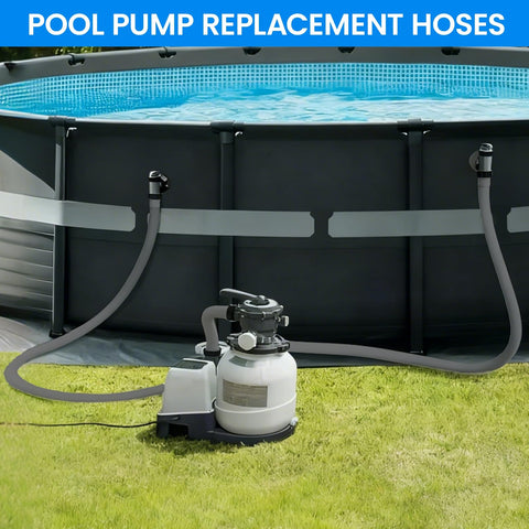 POOLWHALE hose pack display shows two hoses ready to install