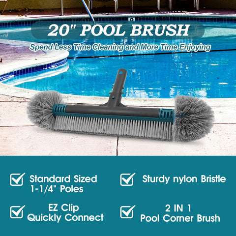 PoolWhale nylon bristles are durable for tough grime without scratching surfaces.