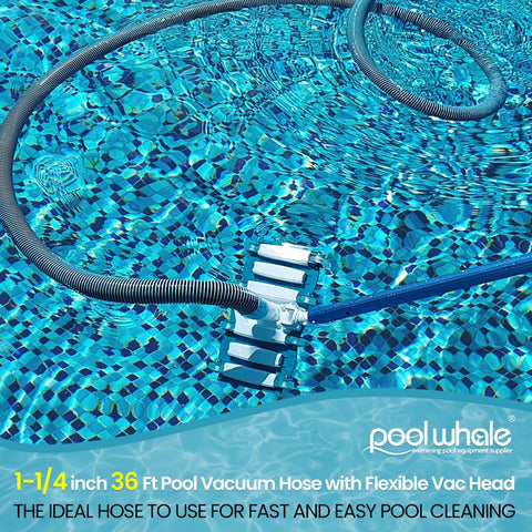 POOLWHALE Rotatable Head with Wheels 14in enables precise navigation during cleaning.