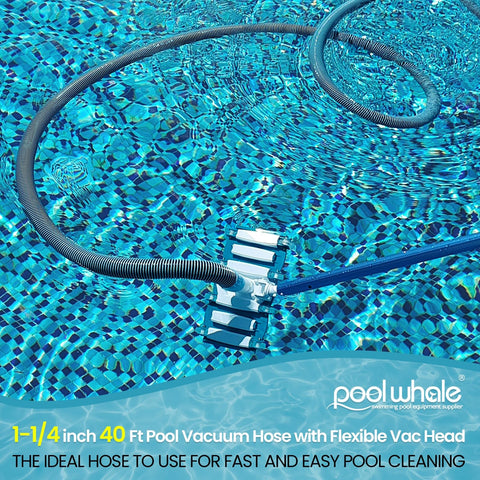 POOLWHALE rotating handle 14in improves one-handed control for faster cleaning