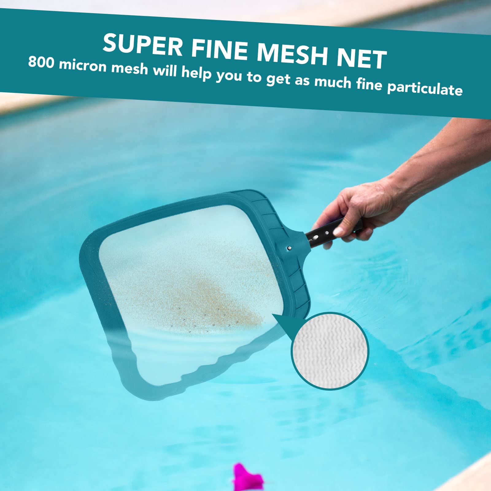 POOLWHALE rounded borders prevent liner damage during scooping
