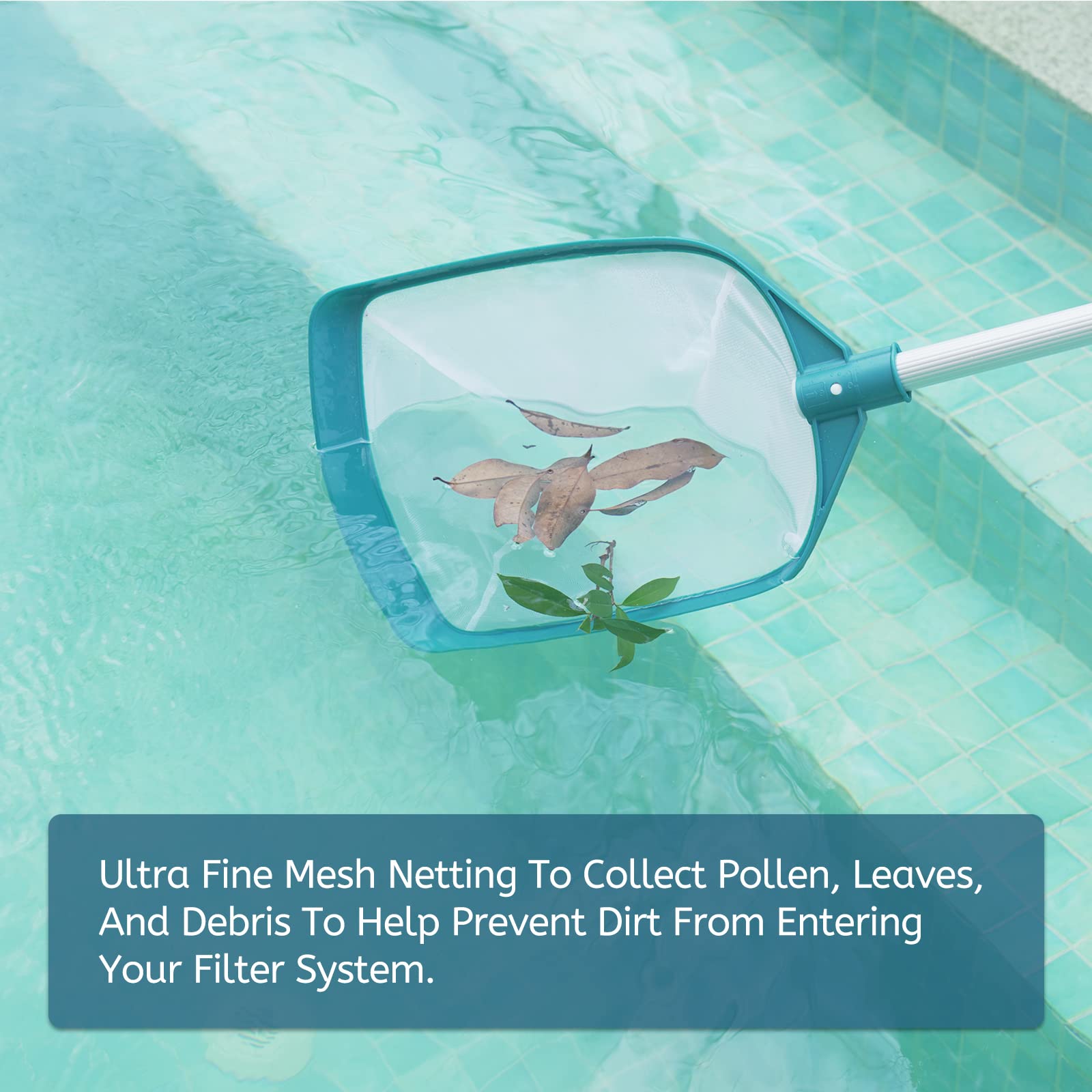 POOLWHALE rugged plastic frame protects pool liners during cleaning.