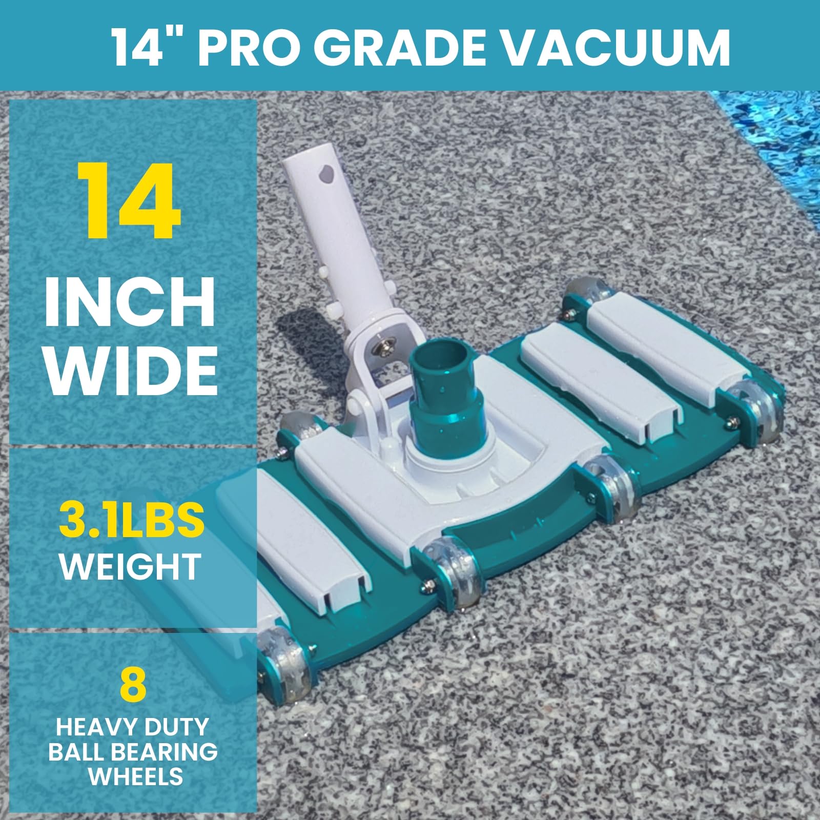 POOLWHALE Swivel Cuff End supports kink-free hose connections during cleaning.