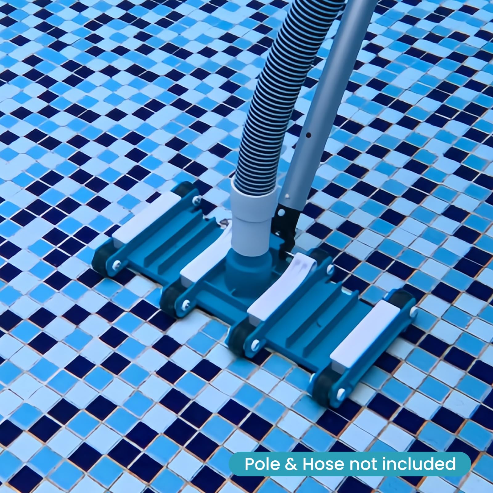 POOLWHALE wide rectangular cleaning area speeds up debris pickup.