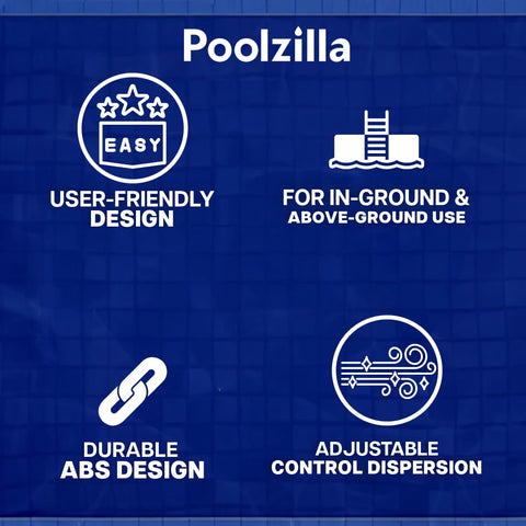 Poolzilla feeder is built with durable ABS plastic for multi-season use.