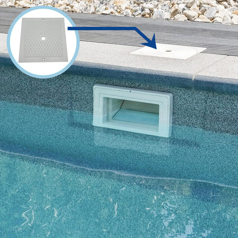 Poolzilla durable skimmer lid close-up demonstrating sturdy construction.