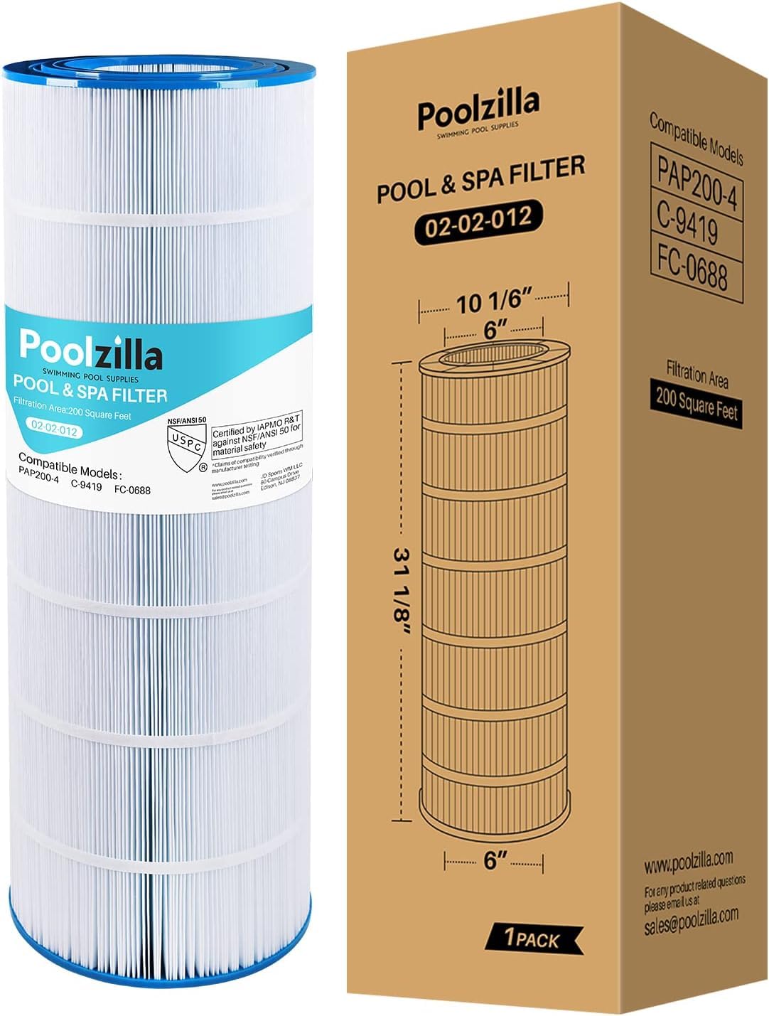 Poolzilla PAP200 replacement filter for universal compatibility and debris removal.
