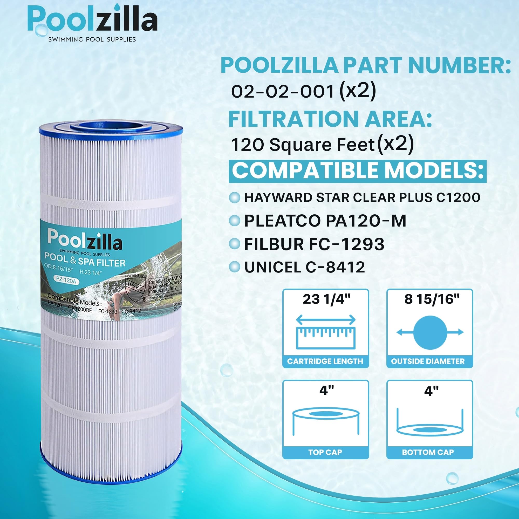 Poolzilla pleated filter fabric close-up showing durable construction for long use.
