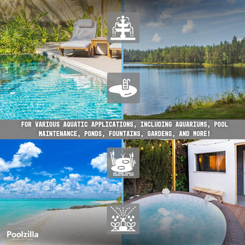 Poolzilla hose indoors or outdoors, with temperature tolerance for varied environments.