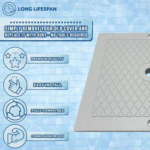 Poolzilla skimmer lid for Hayward 1084, visible rim design.